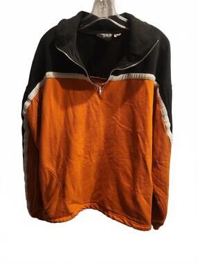 Exist Sportsline Black/Orange Quarter Zip Sweatshirt Size XL Great condition